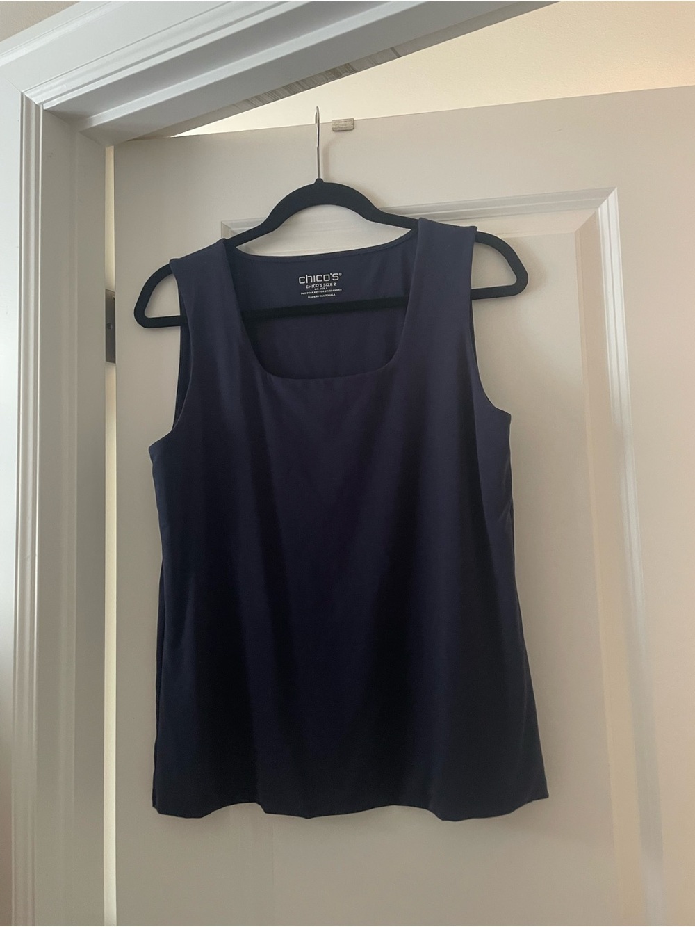 Chico's Navy Square-Neck Sleeveless Tank